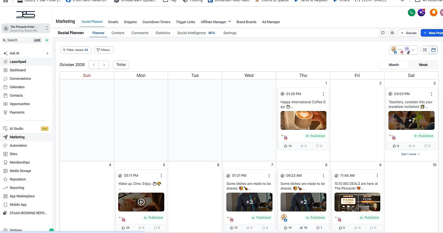 Social planner calendar